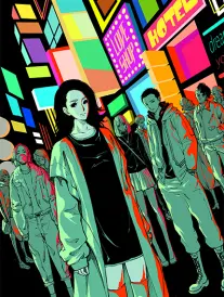 《纸上星系》片目封面，翻开的分镜稿上画满旋涡状星系